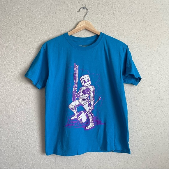 Marshmello Fortnite Shirt Youth Large world cup mello gang 2019 blue - Picture 1 of 6